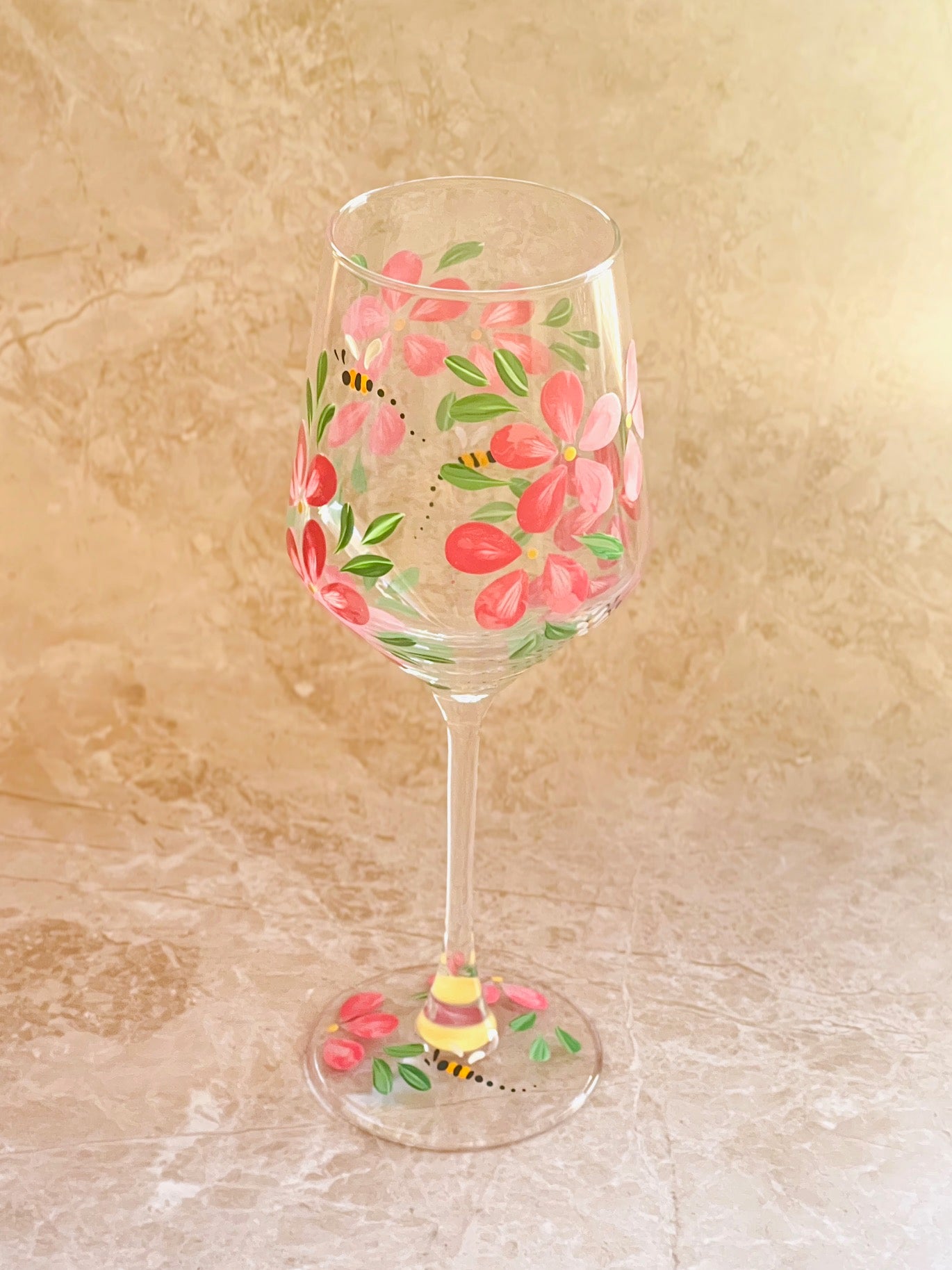 Hand-painted Wine Glass - Penelope