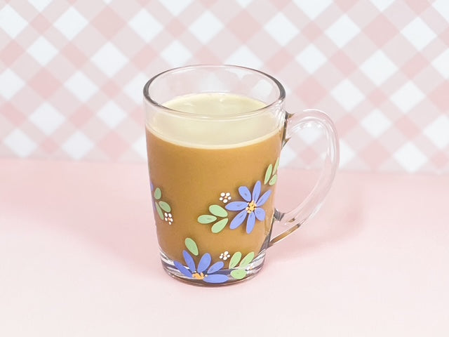 Hand-Painted Coffee Mug - Blossom Cornflower Blue | Personalise Me!