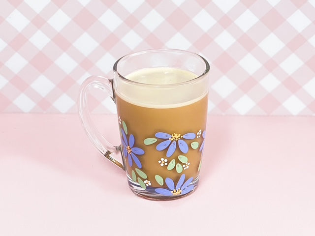 Hand-Painted Coffee Mug - Blossom Cornflower Blue | Personalise Me!