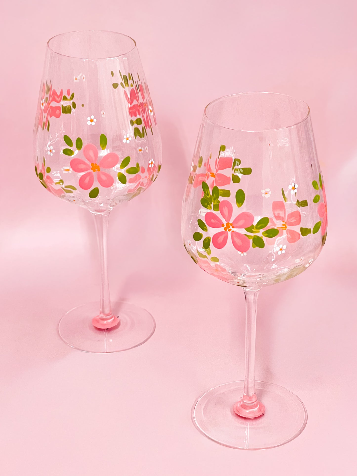Hand-painted Ripple Wine Glass - Blossom Peach | Personalise Me!