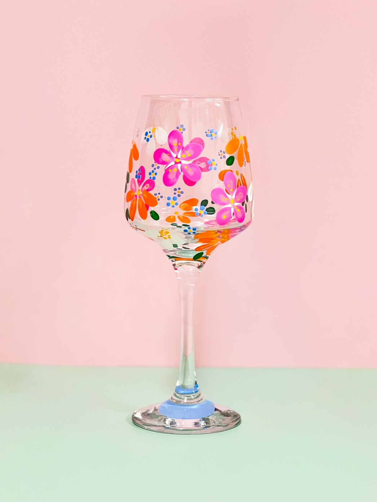 Hand-painted Wine Glass - Summertime