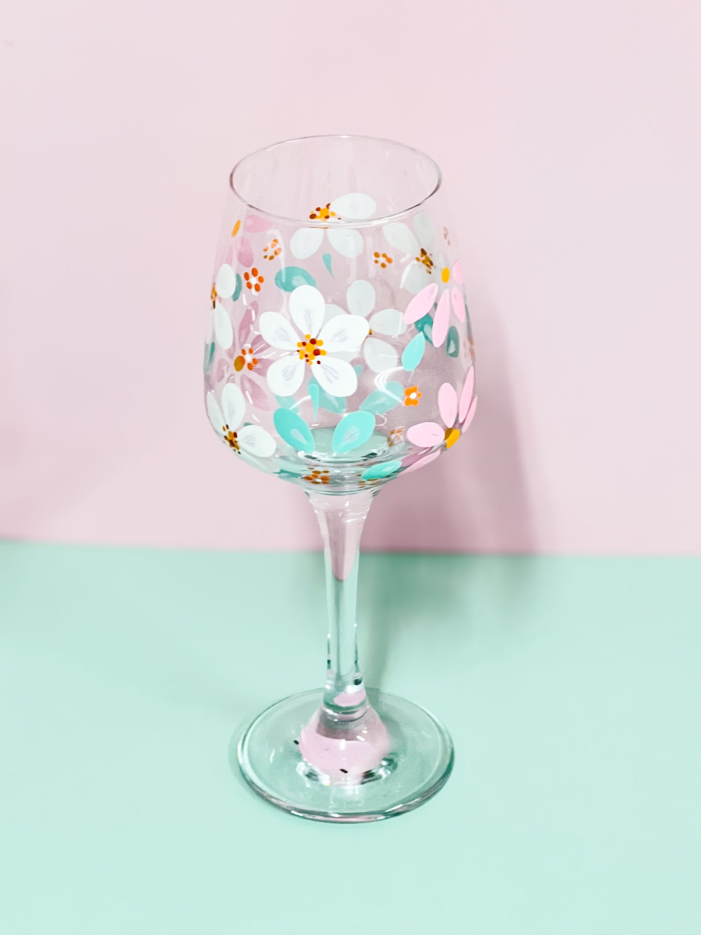 Hand-painted Wine Glass - Ariel