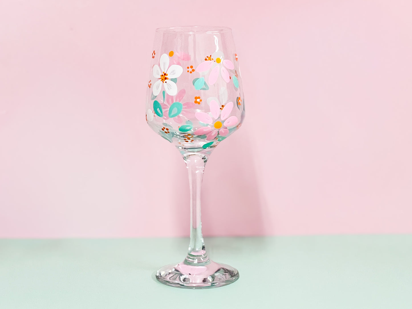 Hand-painted Wine Glass - Ariel