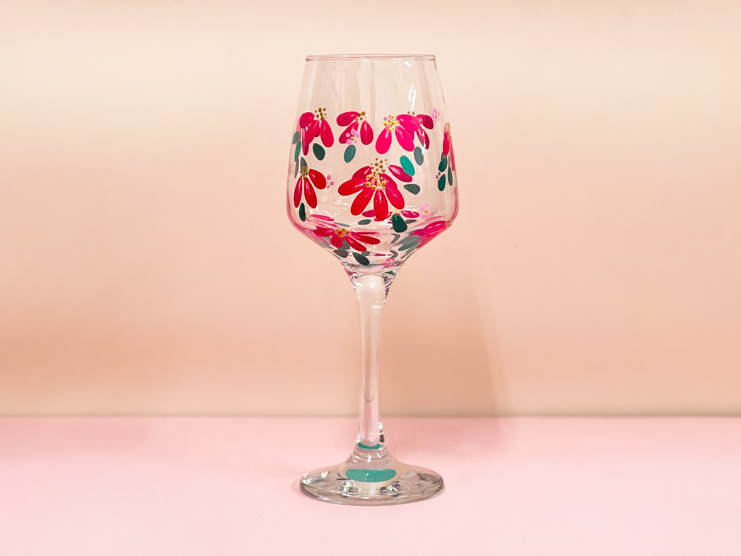 Hand-painted Wine Glass - Dahlia
