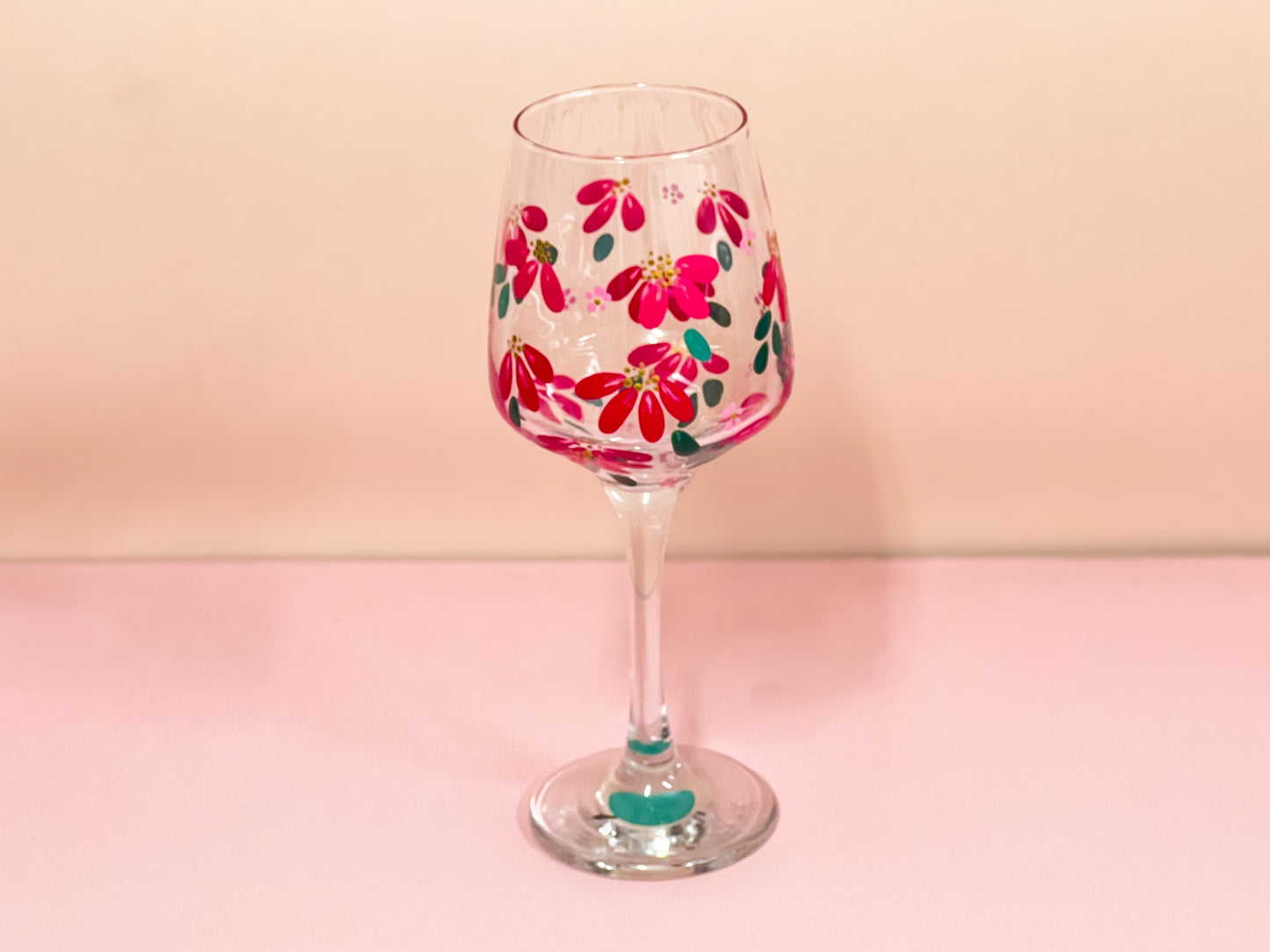 Hand-painted Wine Glass - Dahlia