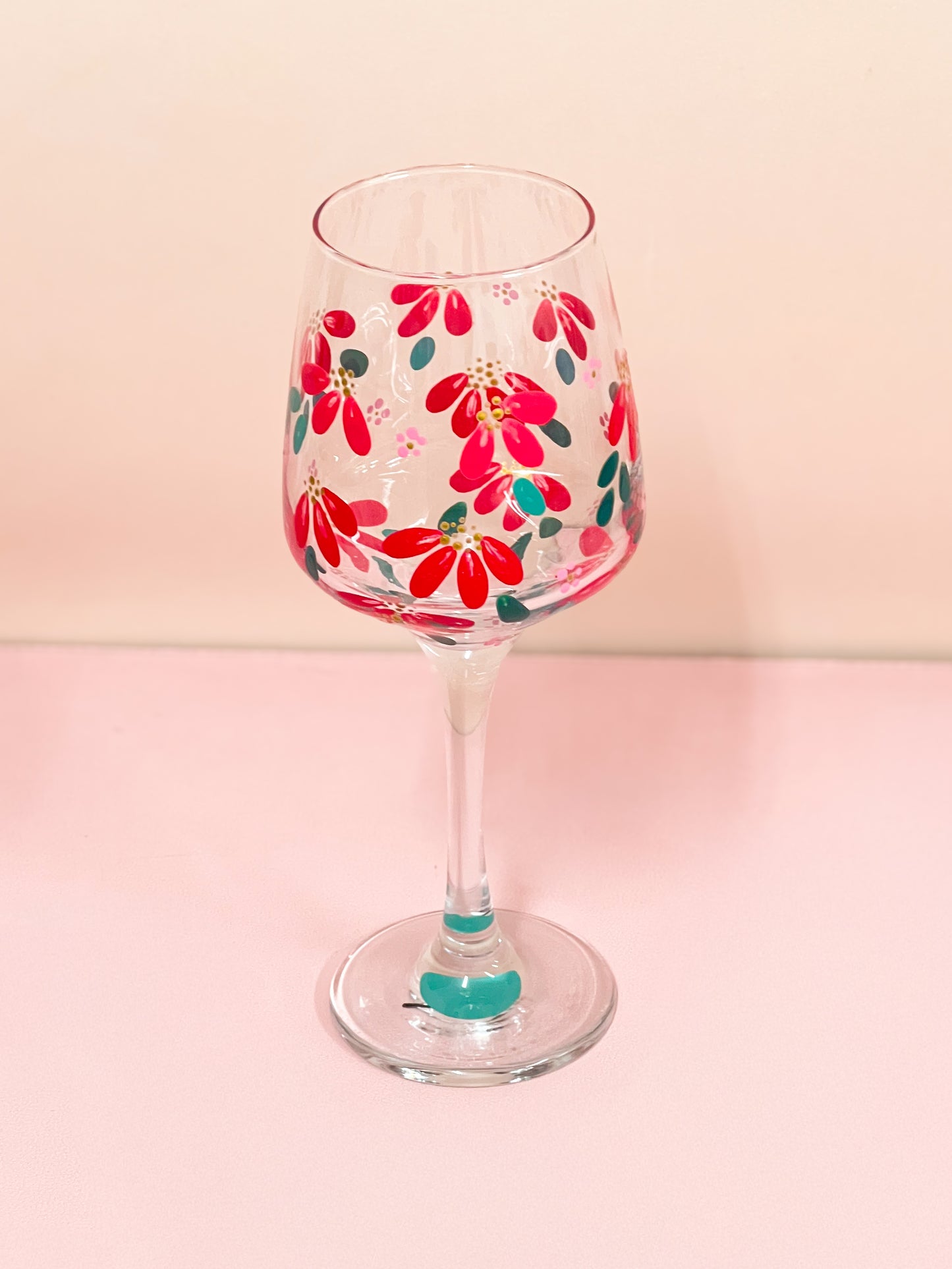 Hand-painted Wine Glass - Dahlia