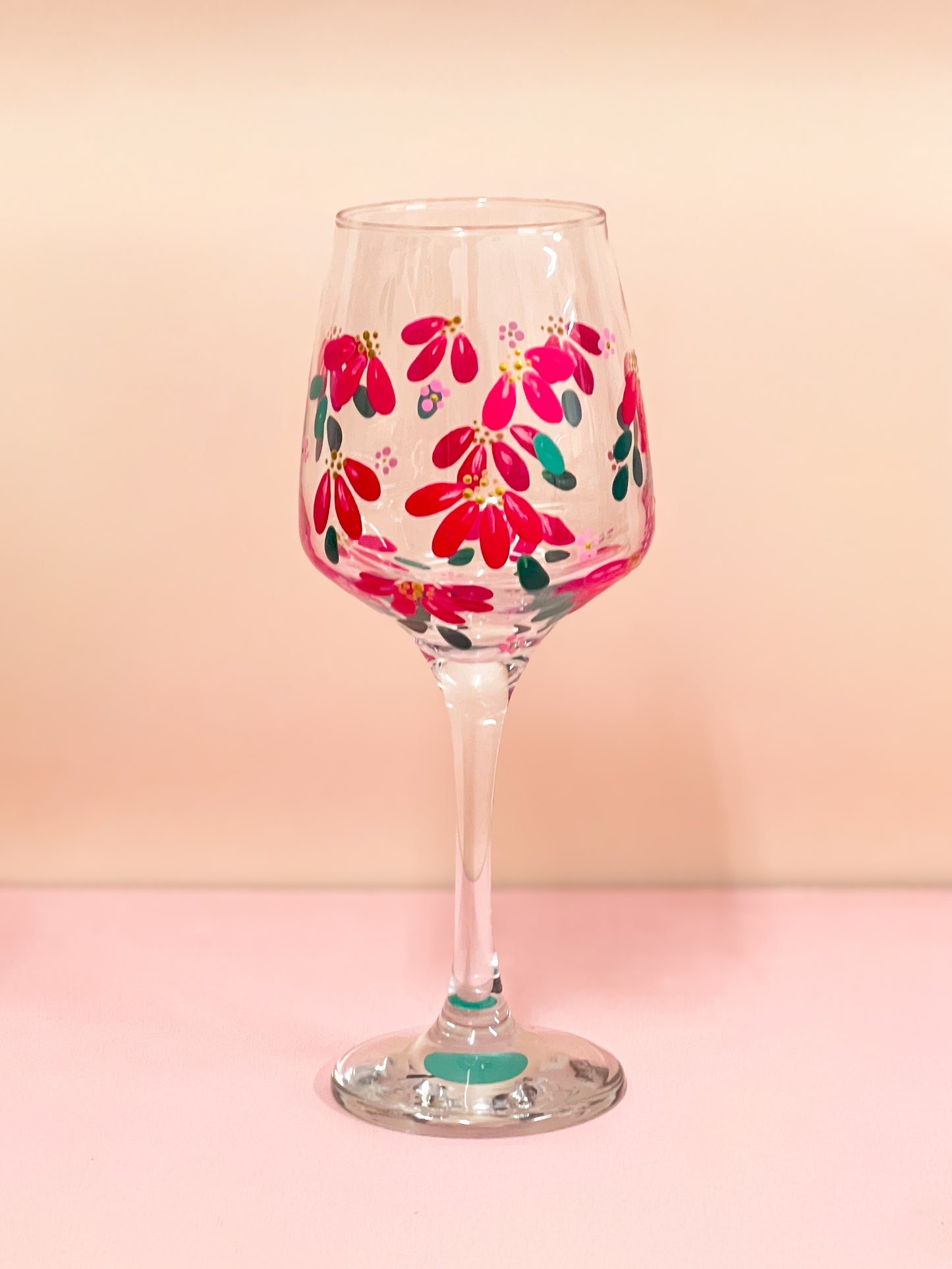 Hand-painted Wine Glass - Dahlia
