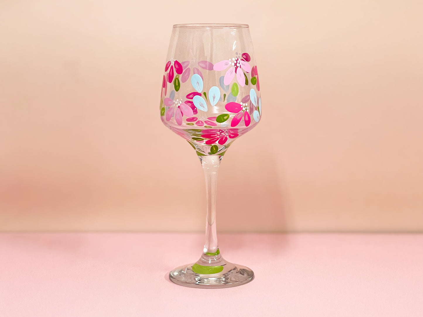 Hand-painted Wine Glass - Azure