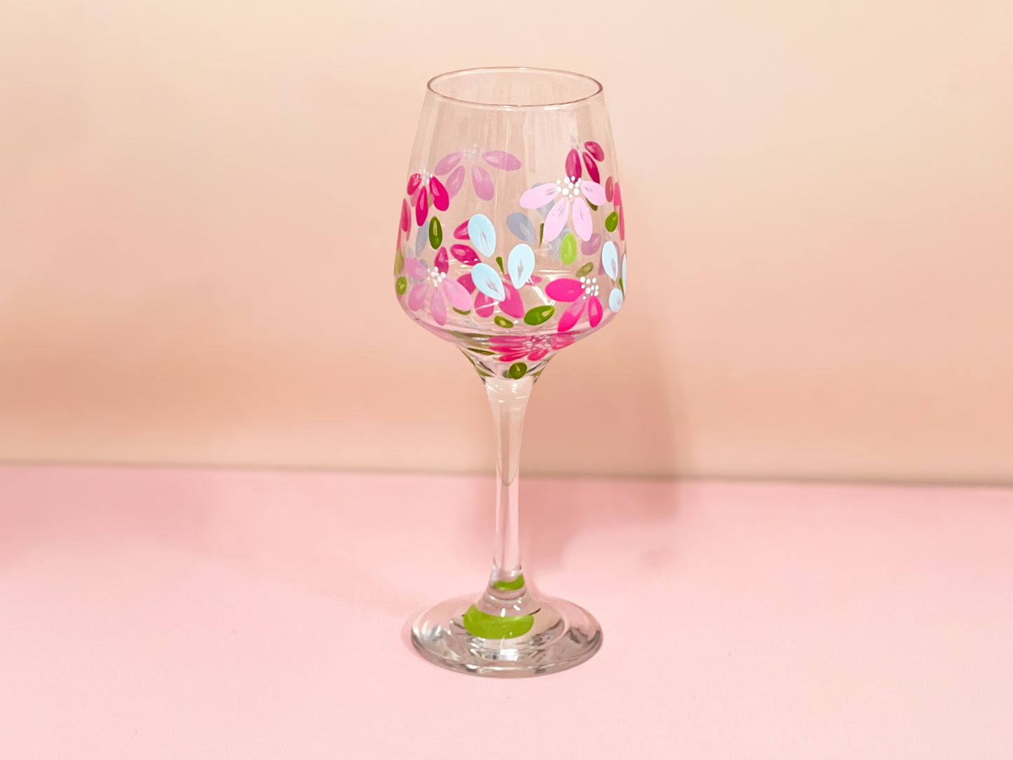 Hand-painted Wine Glass - Azure