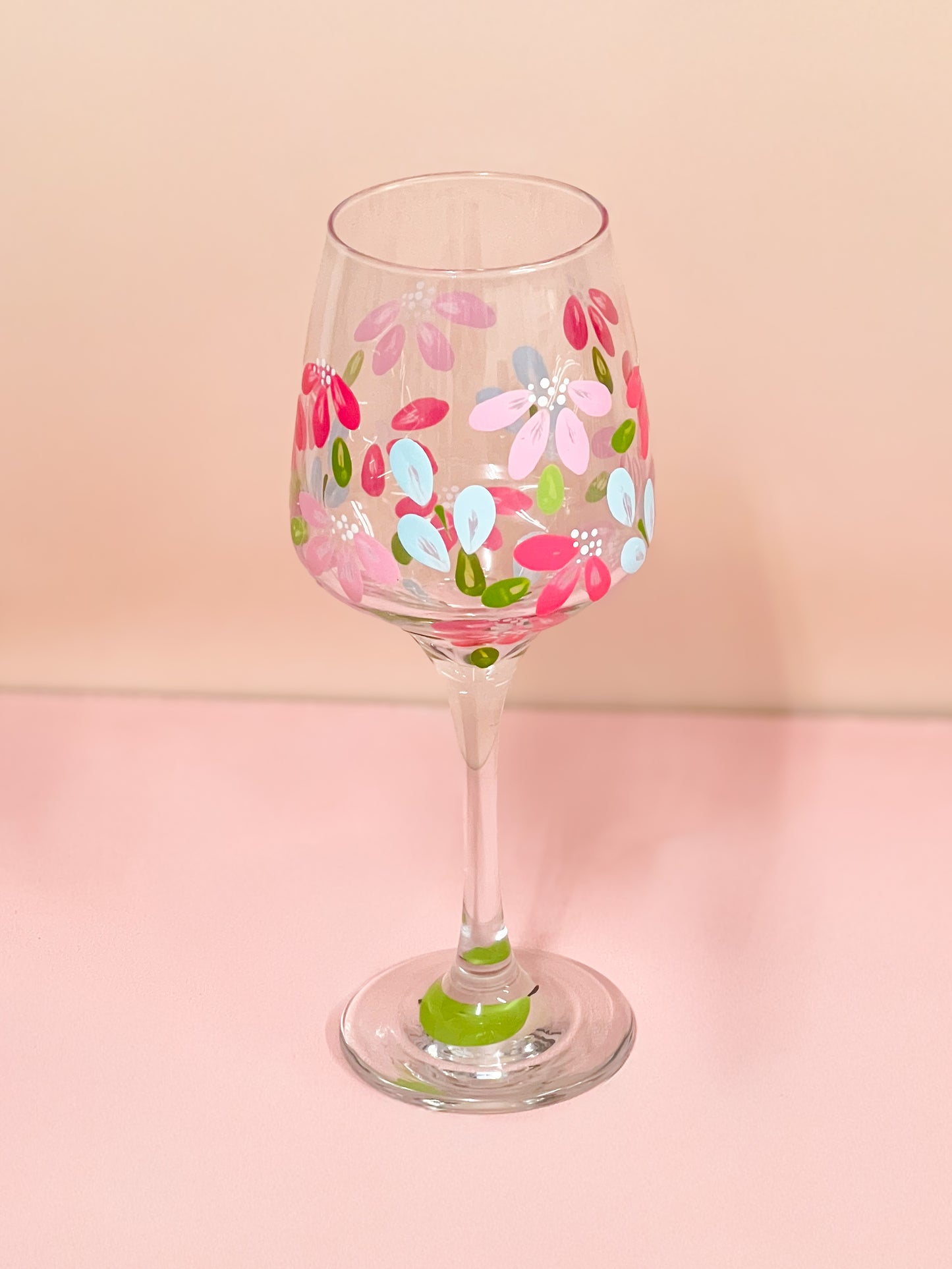 Hand-painted Wine Glass - Azure