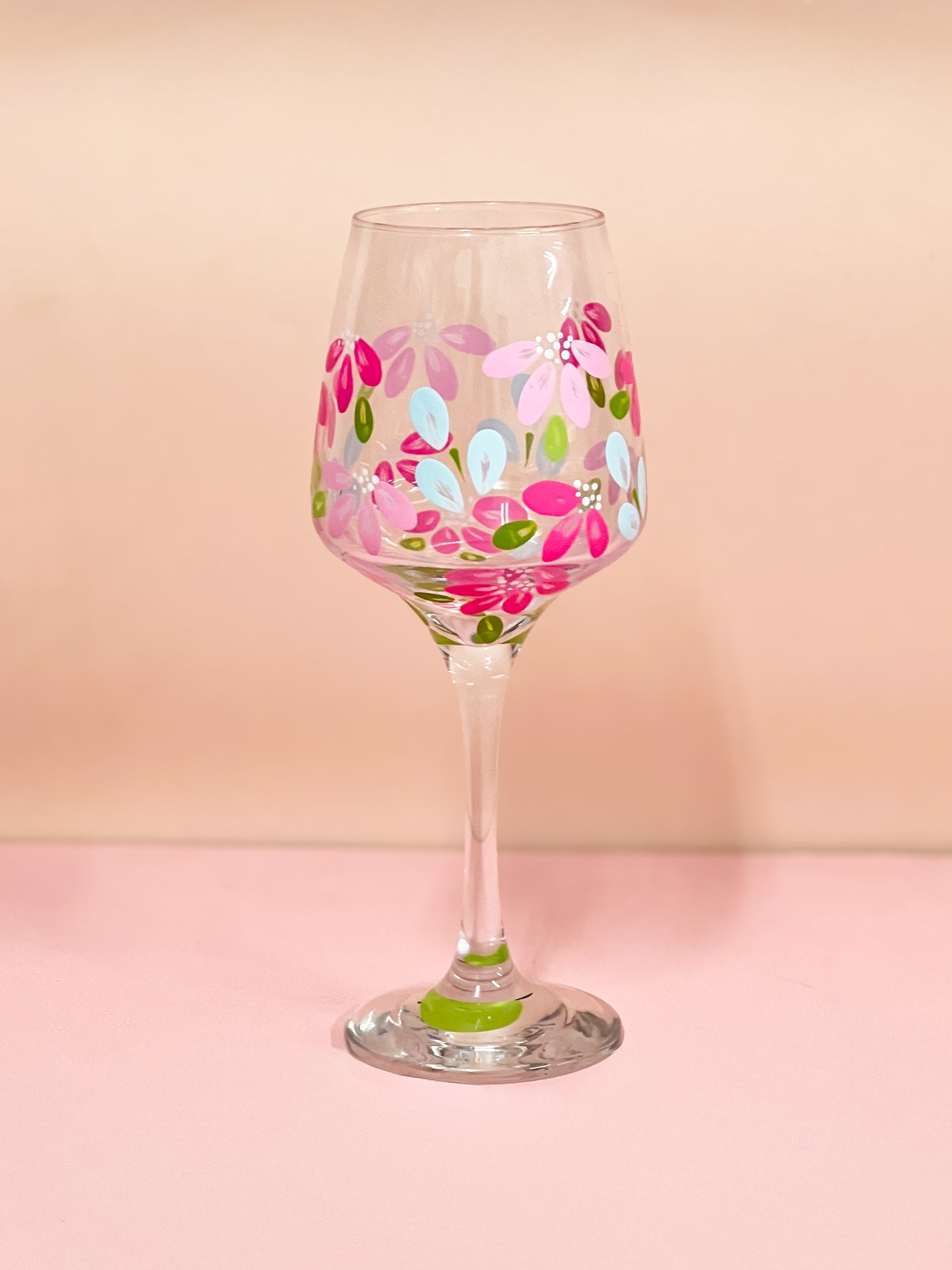 Hand-painted Wine Glass - Azure