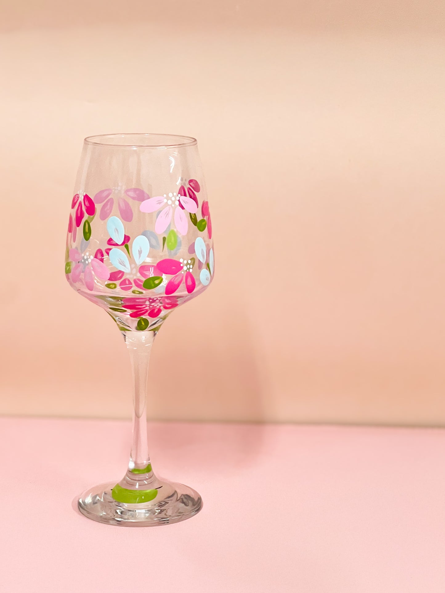 Hand-painted Wine Glass - Azure