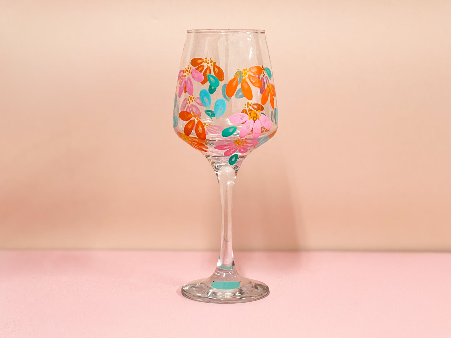 Hand-painted Wine Glass - Coralia