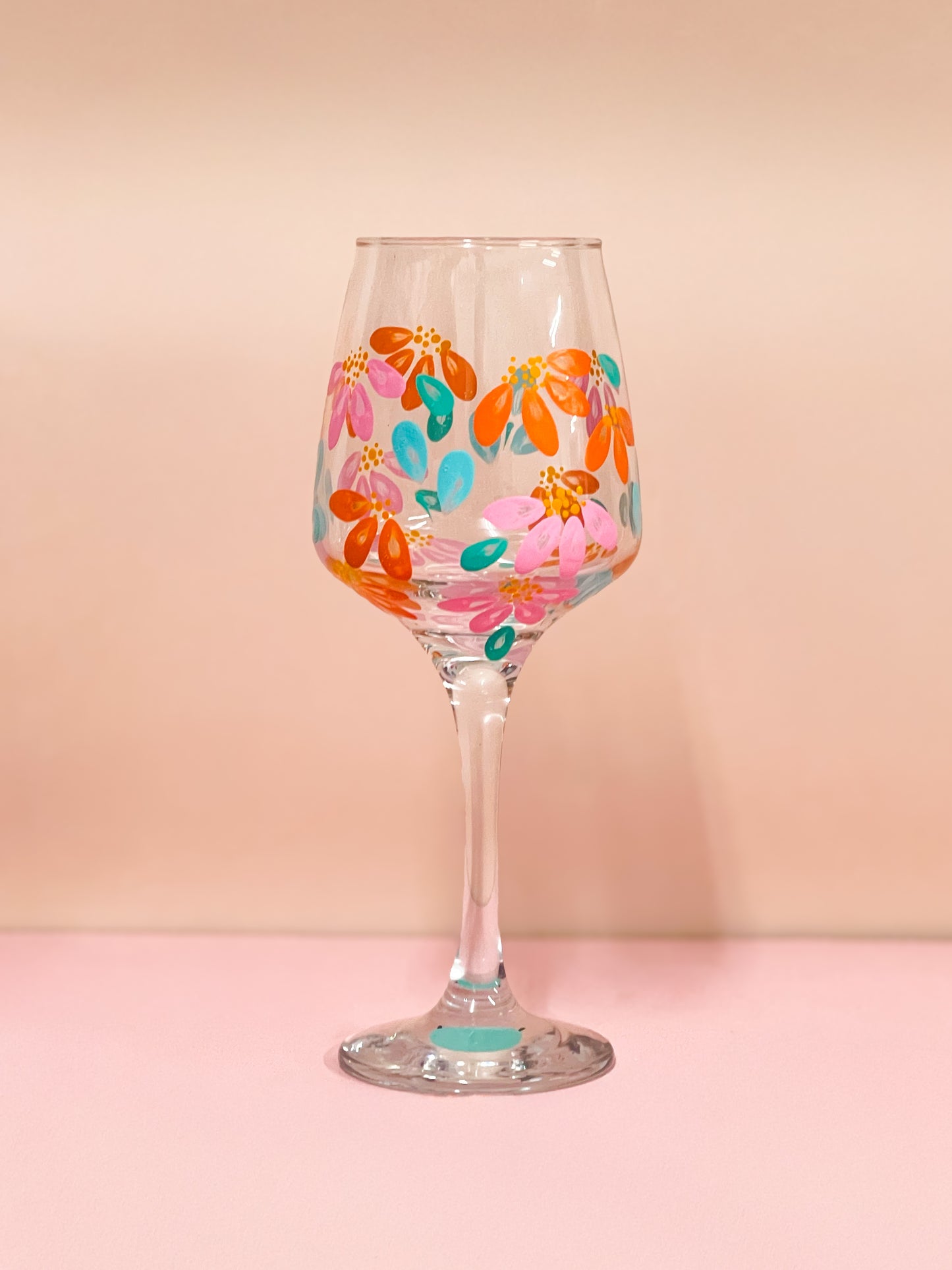 Hand-painted Wine Glass - Coralia