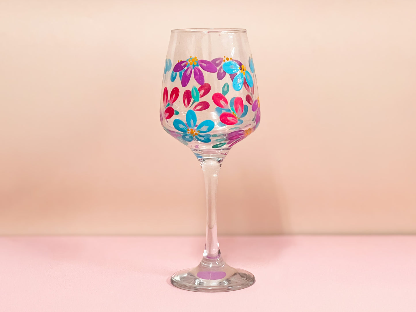 Hand-painted Wine Glass - Lokelani