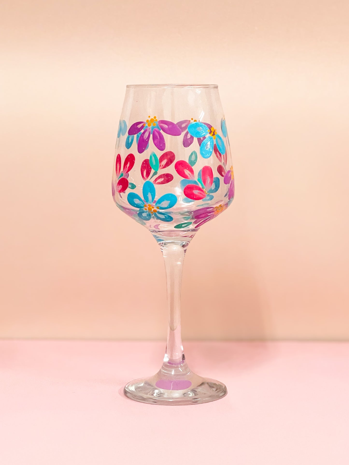 Hand-painted Wine Glass - Lokelani