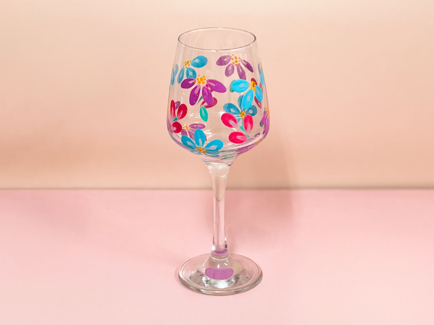 Hand-painted Wine Glass - Lokelani