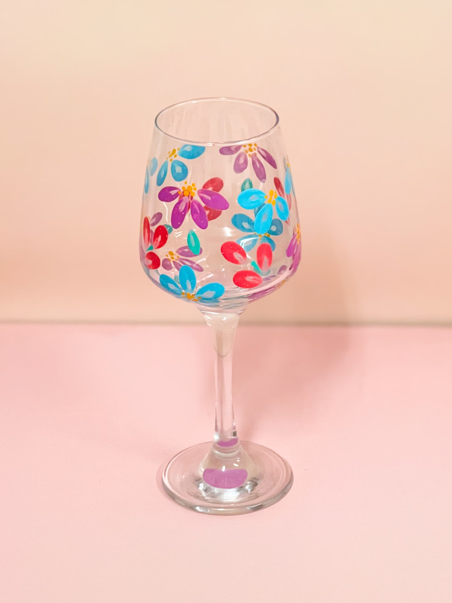 Hand-painted Wine Glass - Lokelani