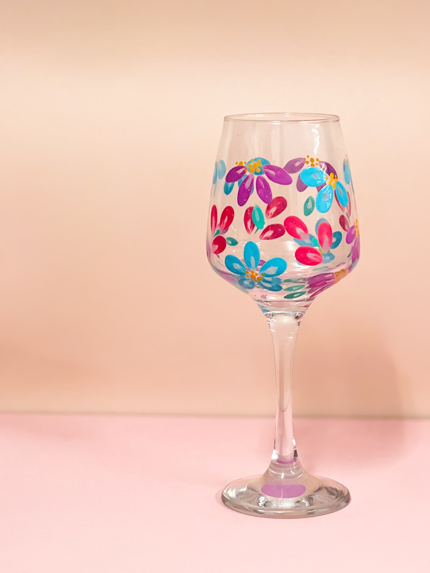 Hand-painted Wine Glass - Lokelani