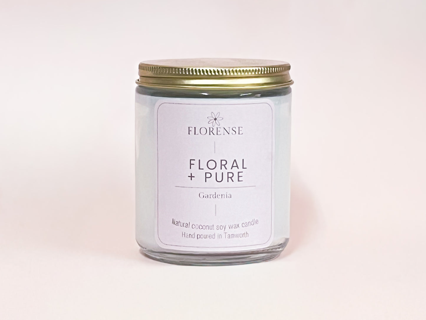 Mason Jar Candle - Clear | Floral + Pure - Gardenia