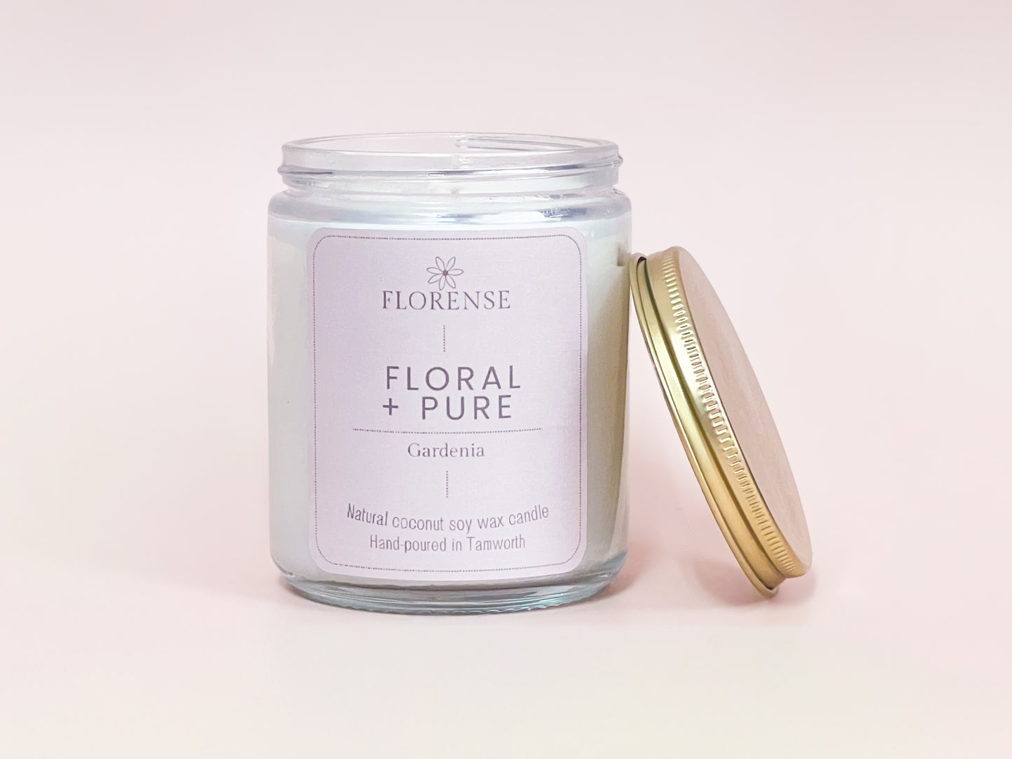 Mason Jar Candle - Clear | Floral + Pure - Gardenia