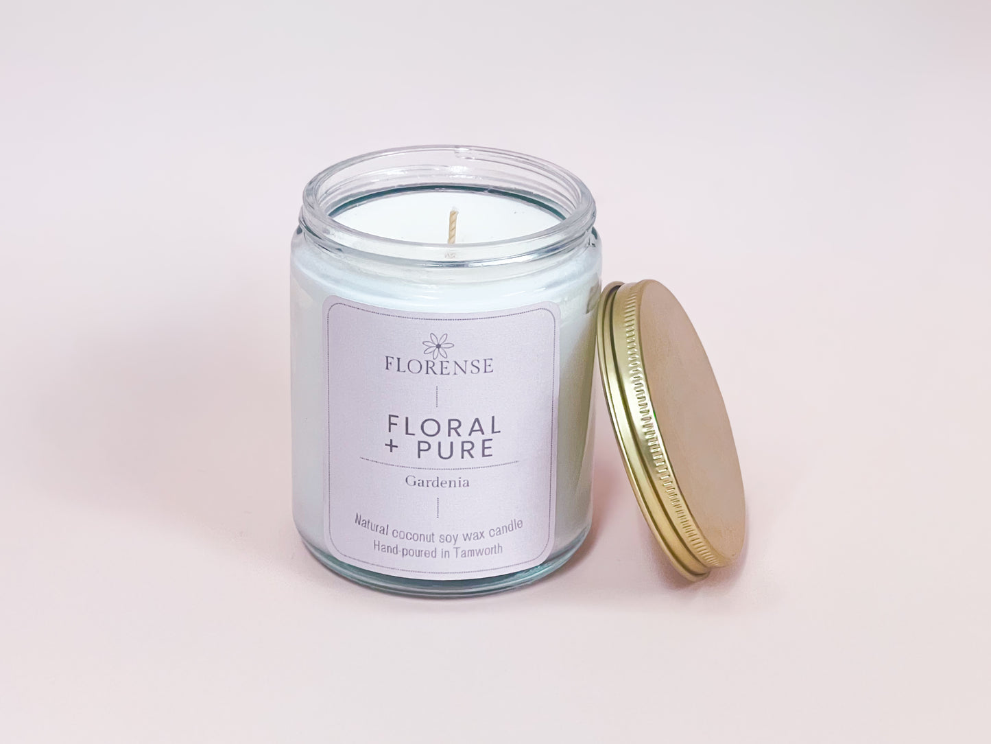 Mason Jar Candle - Clear | Floral + Pure - Gardenia
