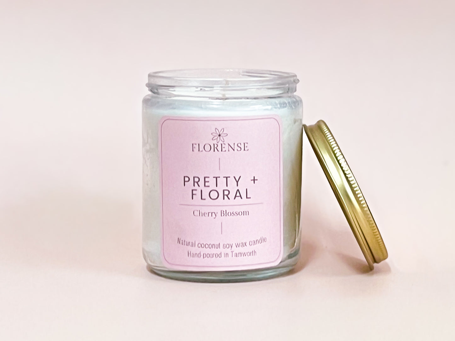 Mason Jar Candle - Clear | Pretty + Floral - Cherry Blossom