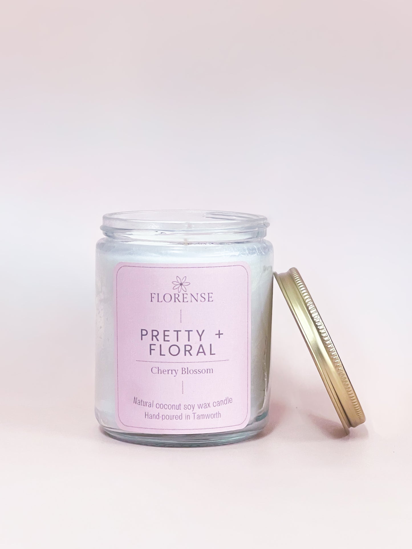 Mason Jar Candle - Clear | Pretty + Floral - Cherry Blossom