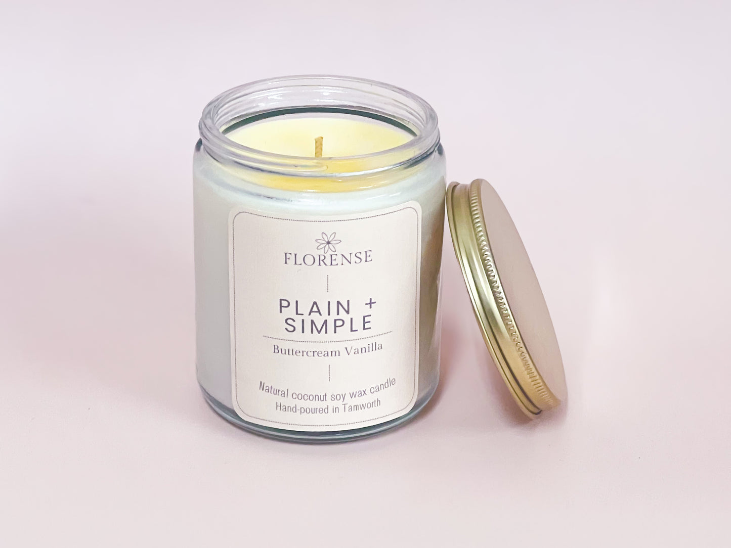 Mason Jar Candle - Clear | Plain + Simple - Buttercream Vanilla