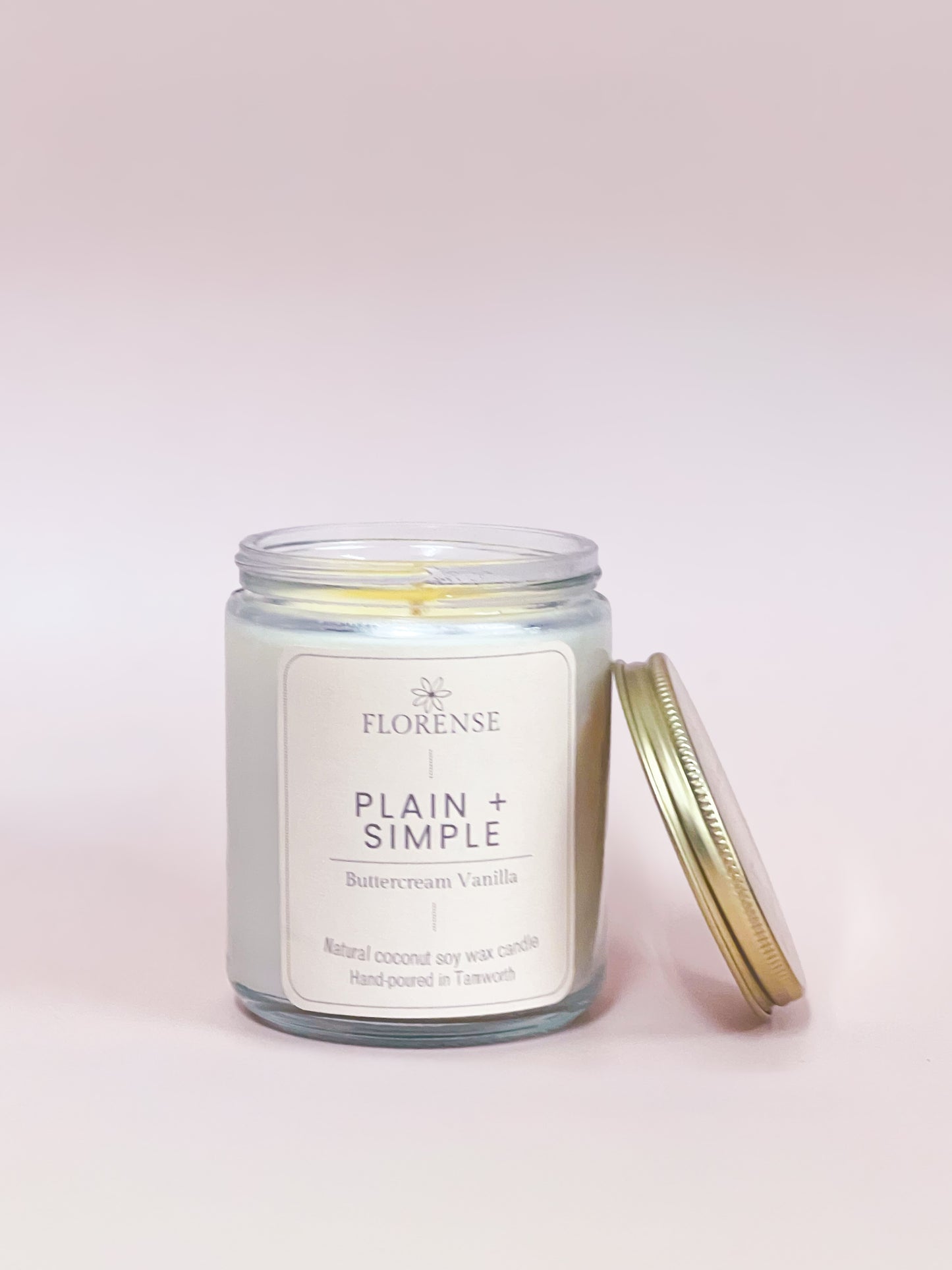 Mason Jar Candle - Clear | Plain + Simple - Buttercream Vanilla