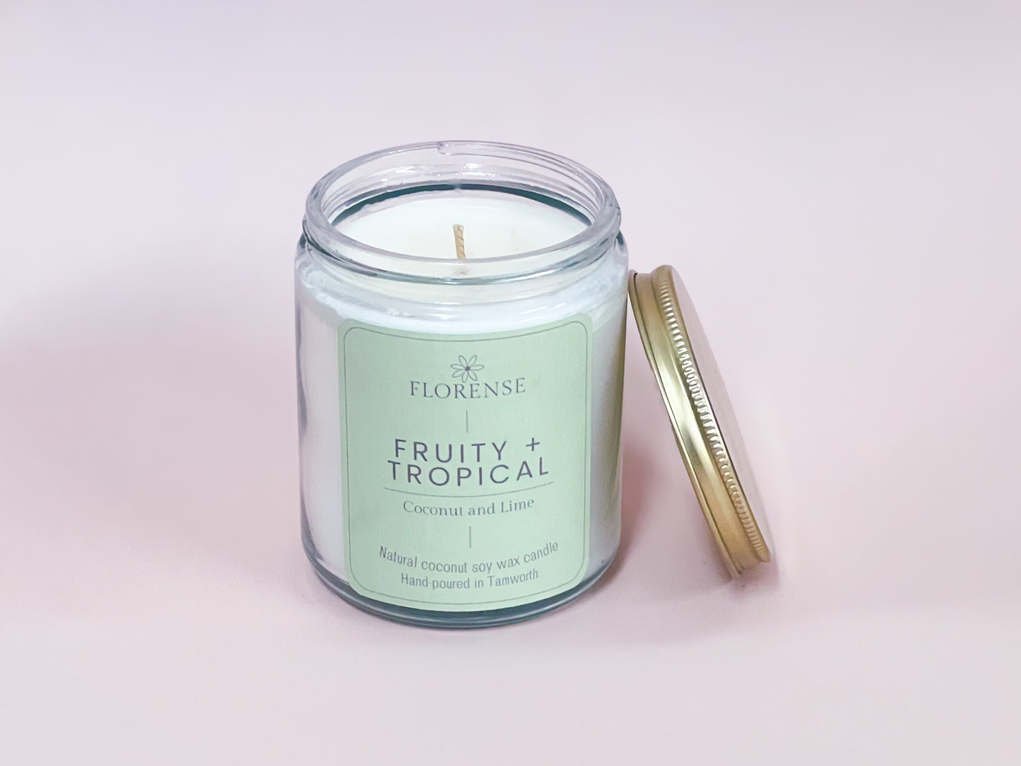 Mason Jar Candle - Clear | Fruity + Tropical - Coconut and Lime