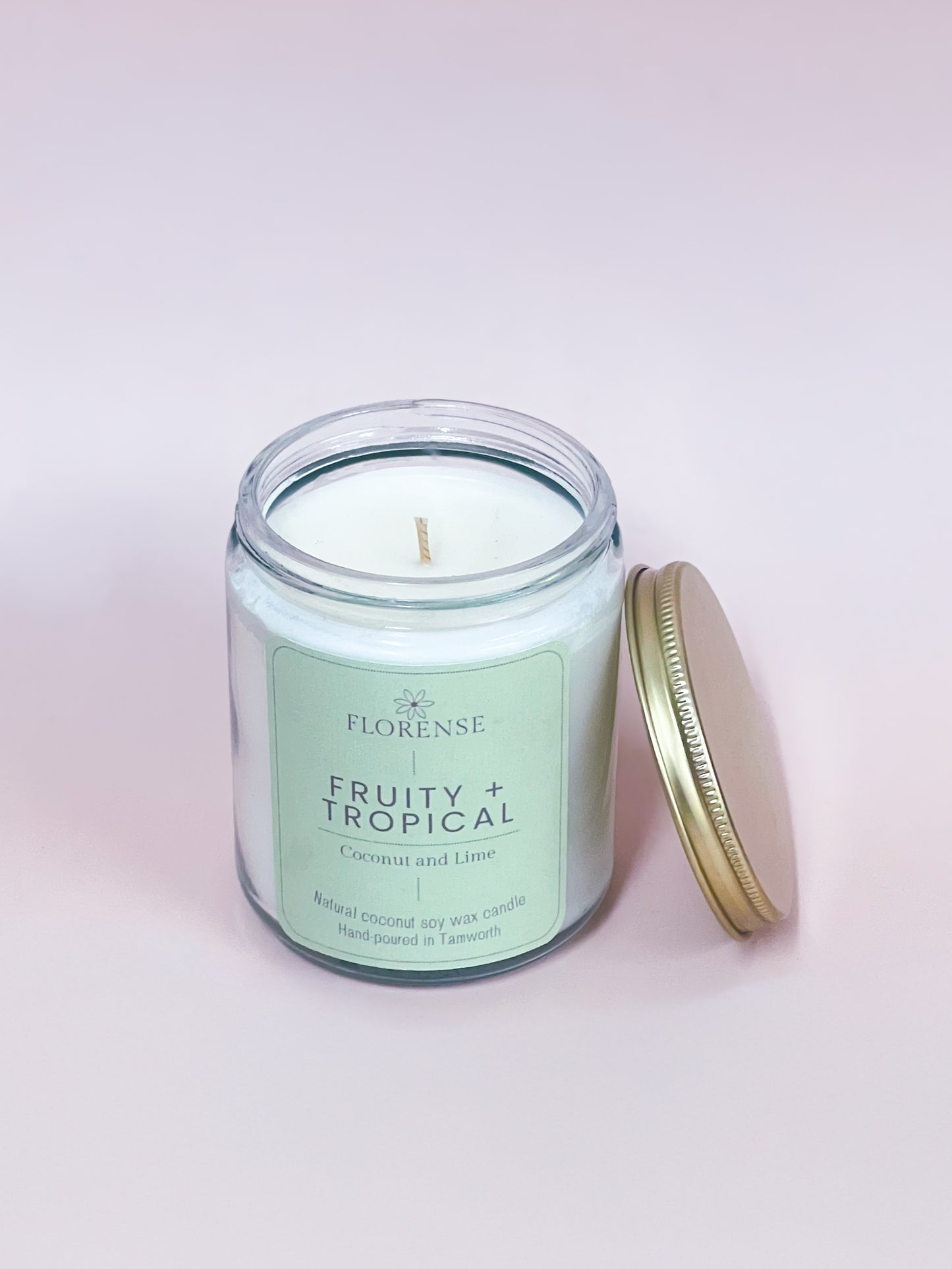 Mason Jar Candle - Clear | Fruity + Tropical - Coconut and Lime