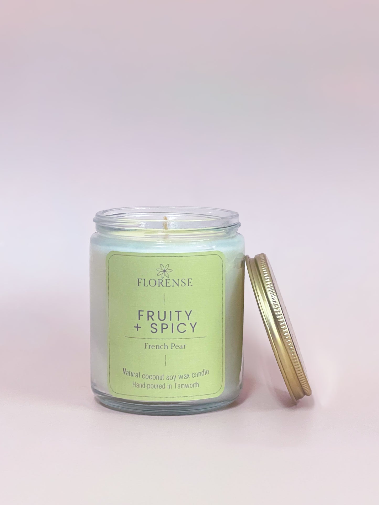 Mason Jar Candle - Clear | Fruity + Spicy - Frech Pear