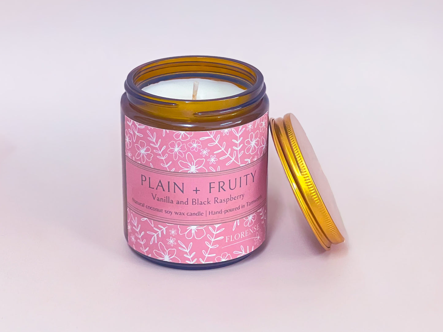 Amber Candle | Plain + Fruity (Black Raspberry + Vanilla)