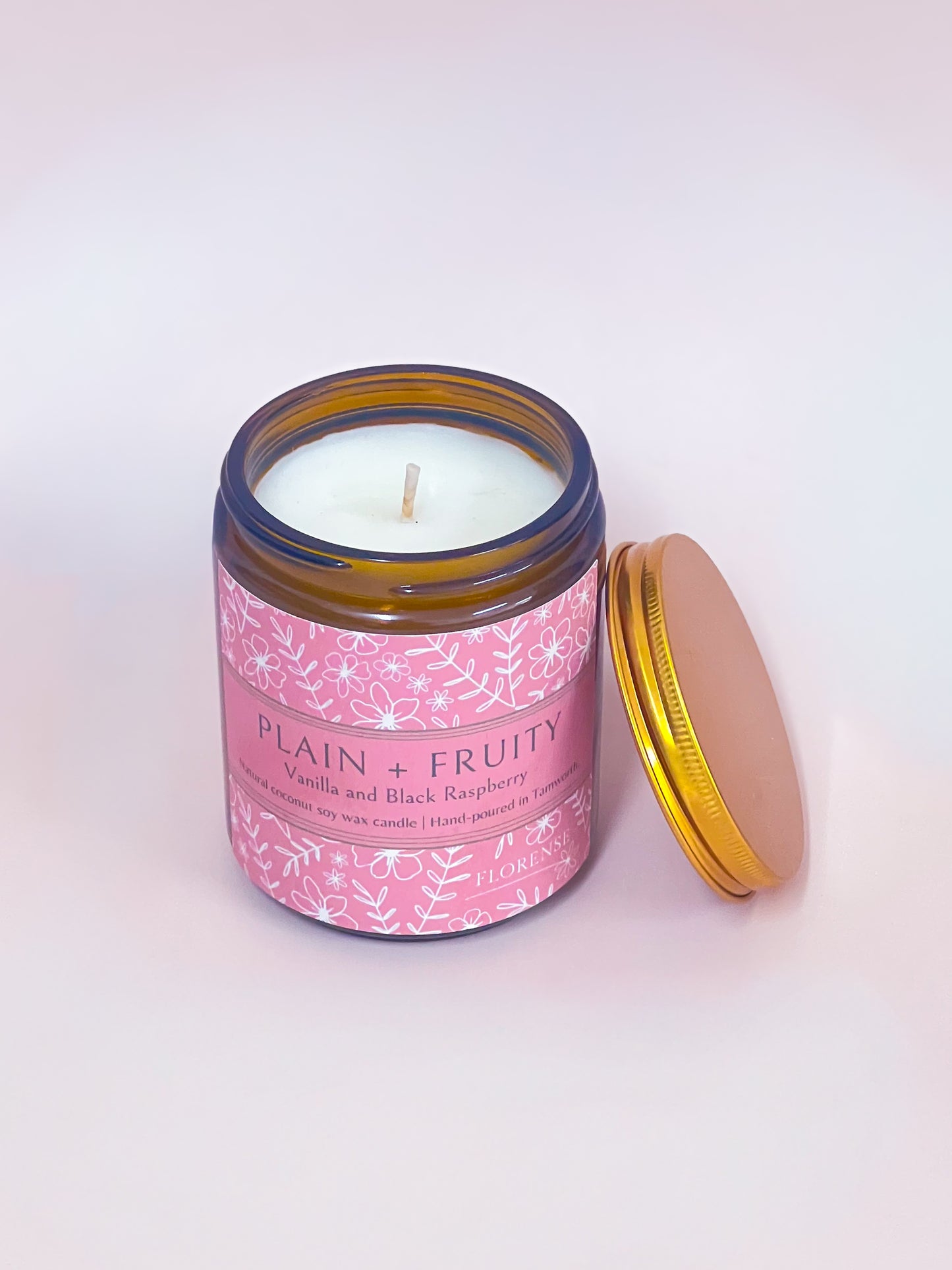 Amber Candle | Plain + Fruity (Black Raspberry + Vanilla)