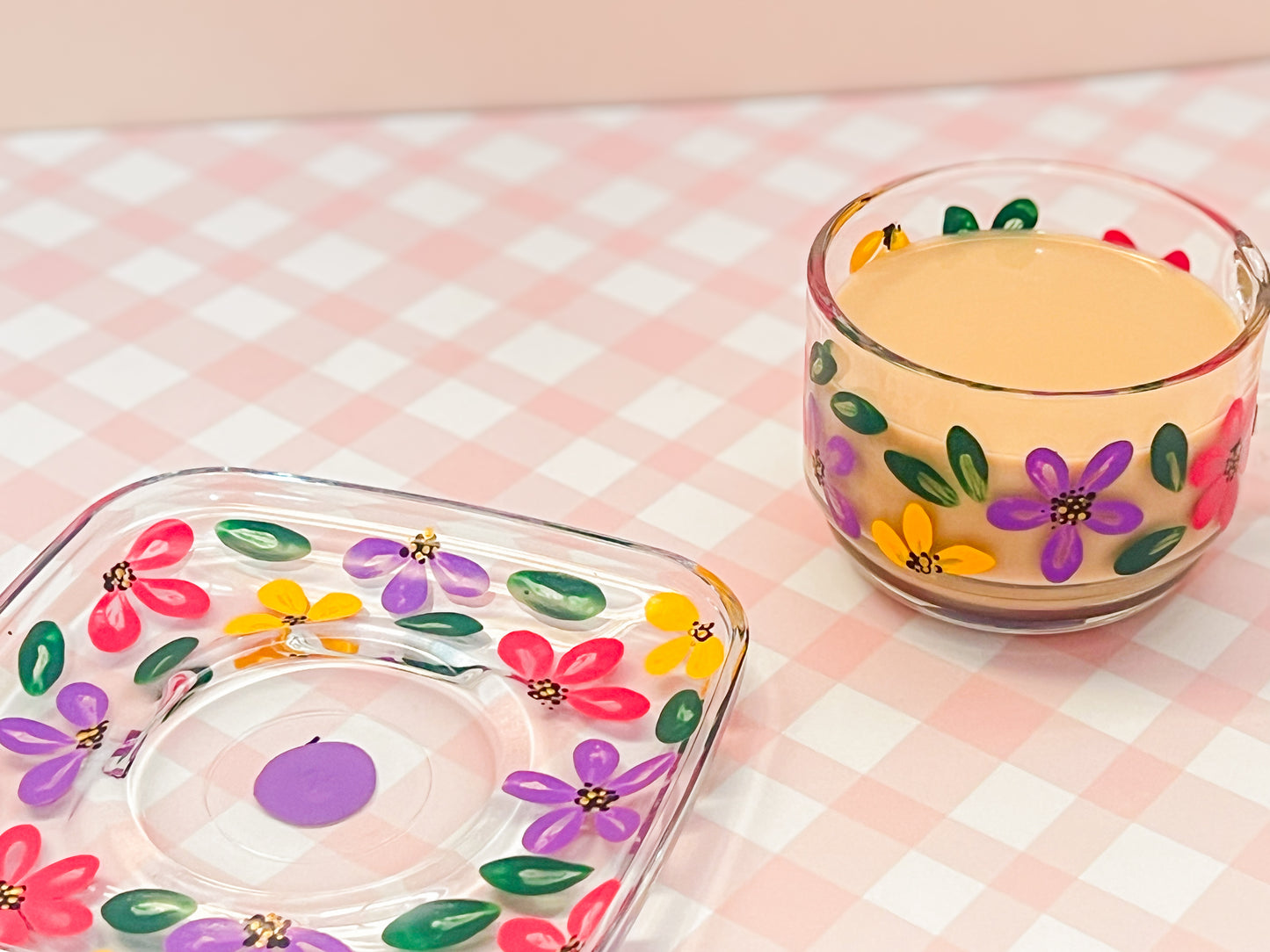 Hand-painted Square Teacup + Saucer | Taylor