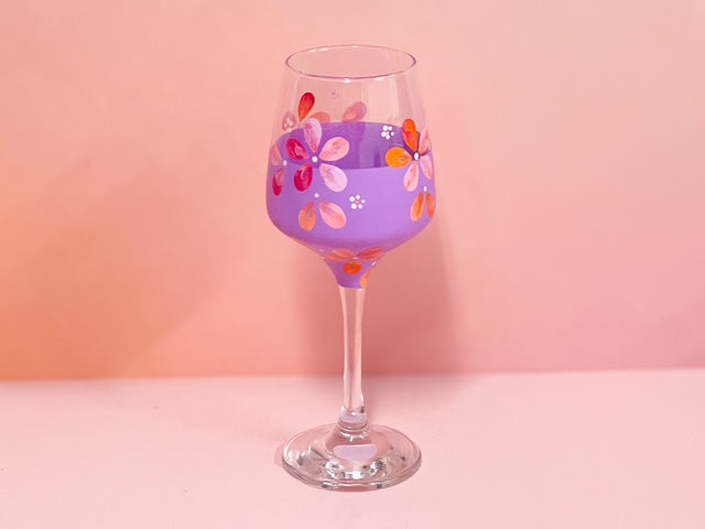 Hand-painted Wine Glass - Violet