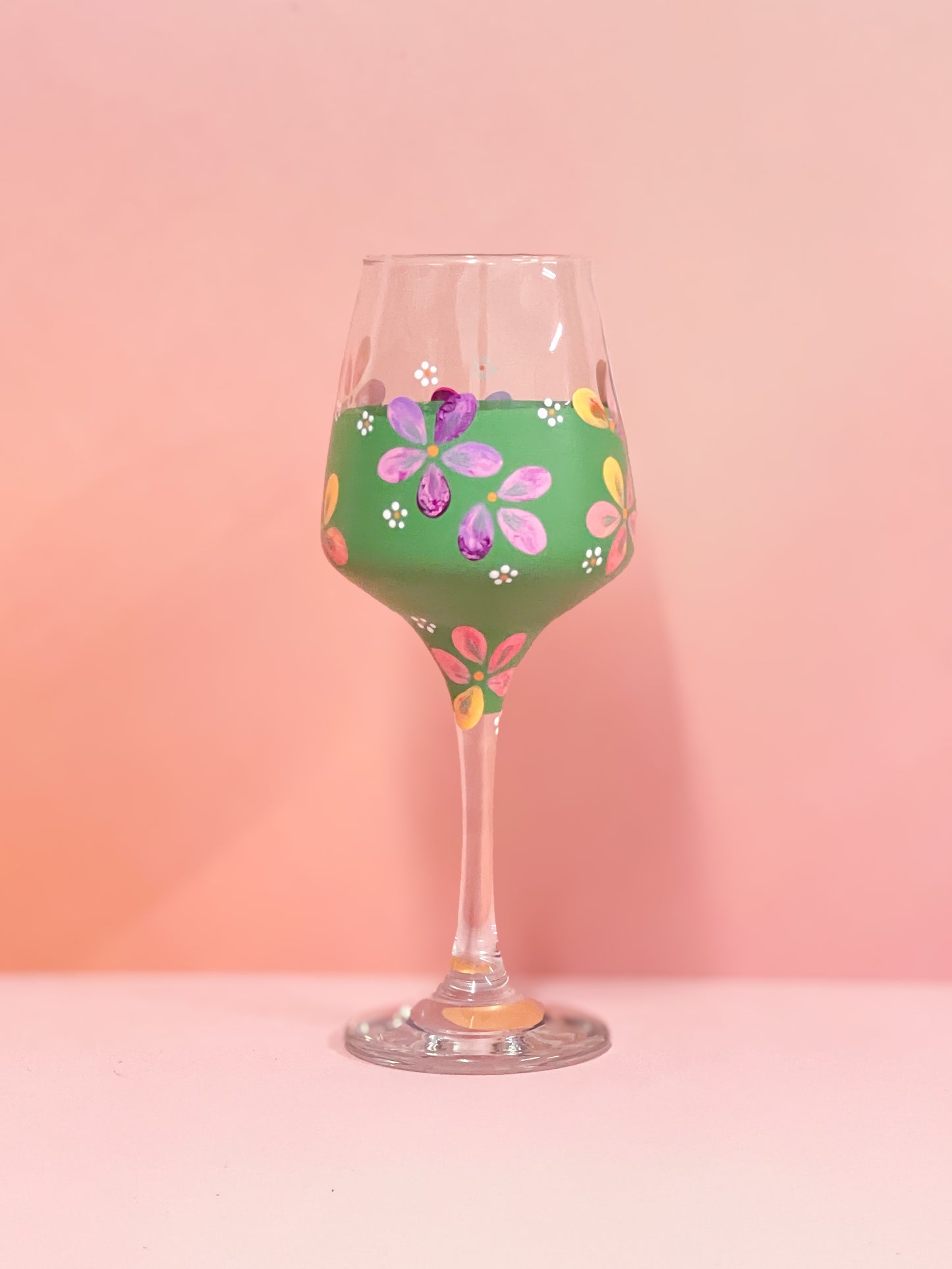 Hand-painted Wine Glass - Jade