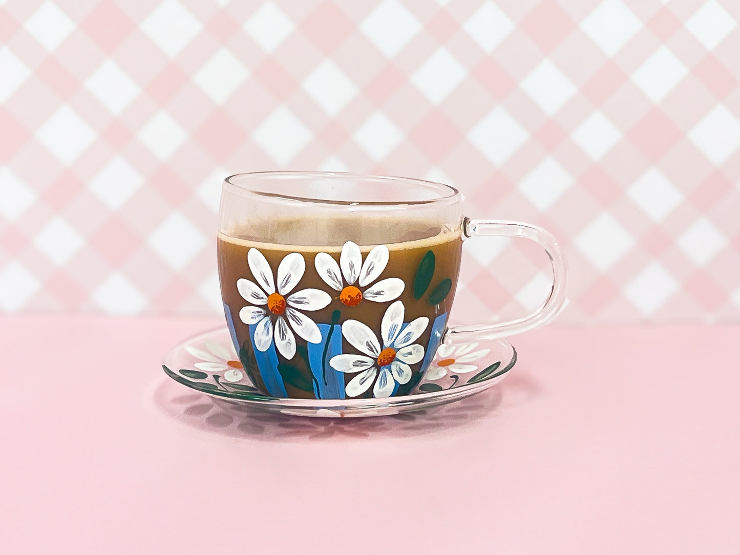 Hand-painted (Upcycled) Teacup + Saucer | Hanna