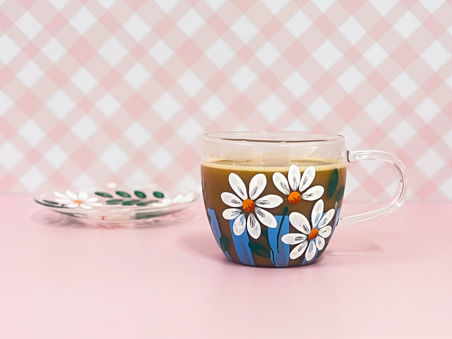 Hand-painted (Upcycled) Teacup + Saucer | Hanna