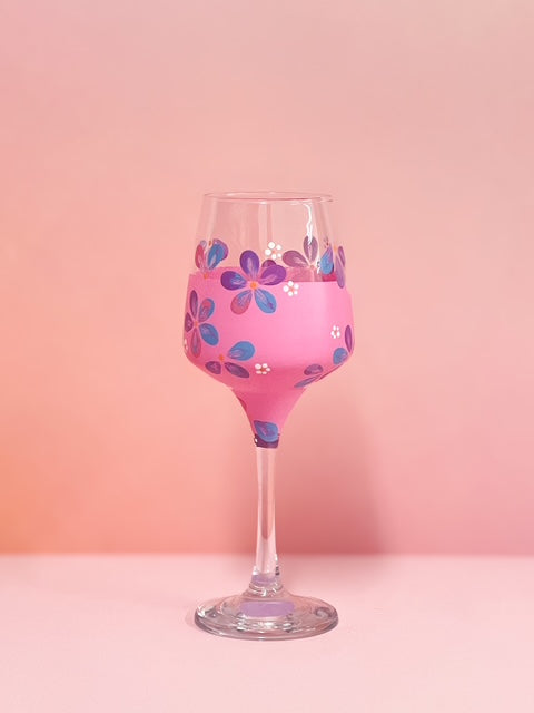 Hand-painted Wine Glass - Pastelle