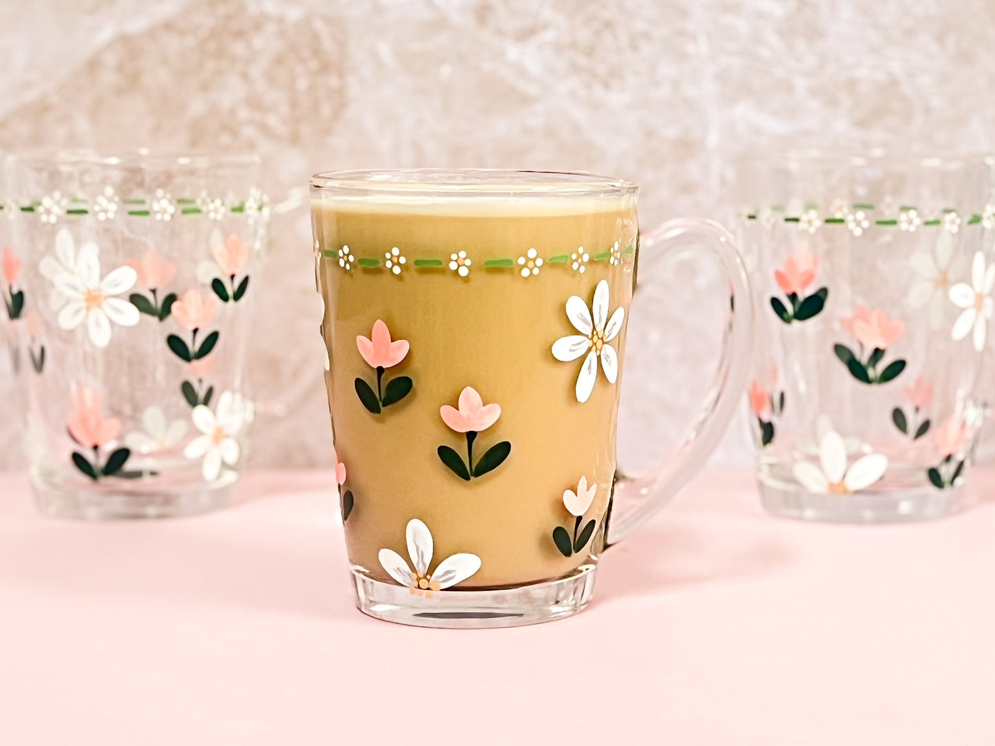 Hand-Painted Coffee Mug - Petal Stitch