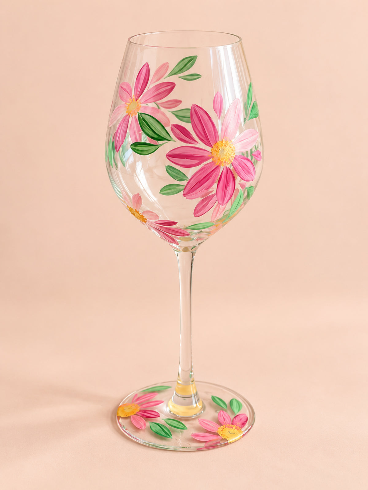 Hand-painted Wine Glass - Spring Blossom