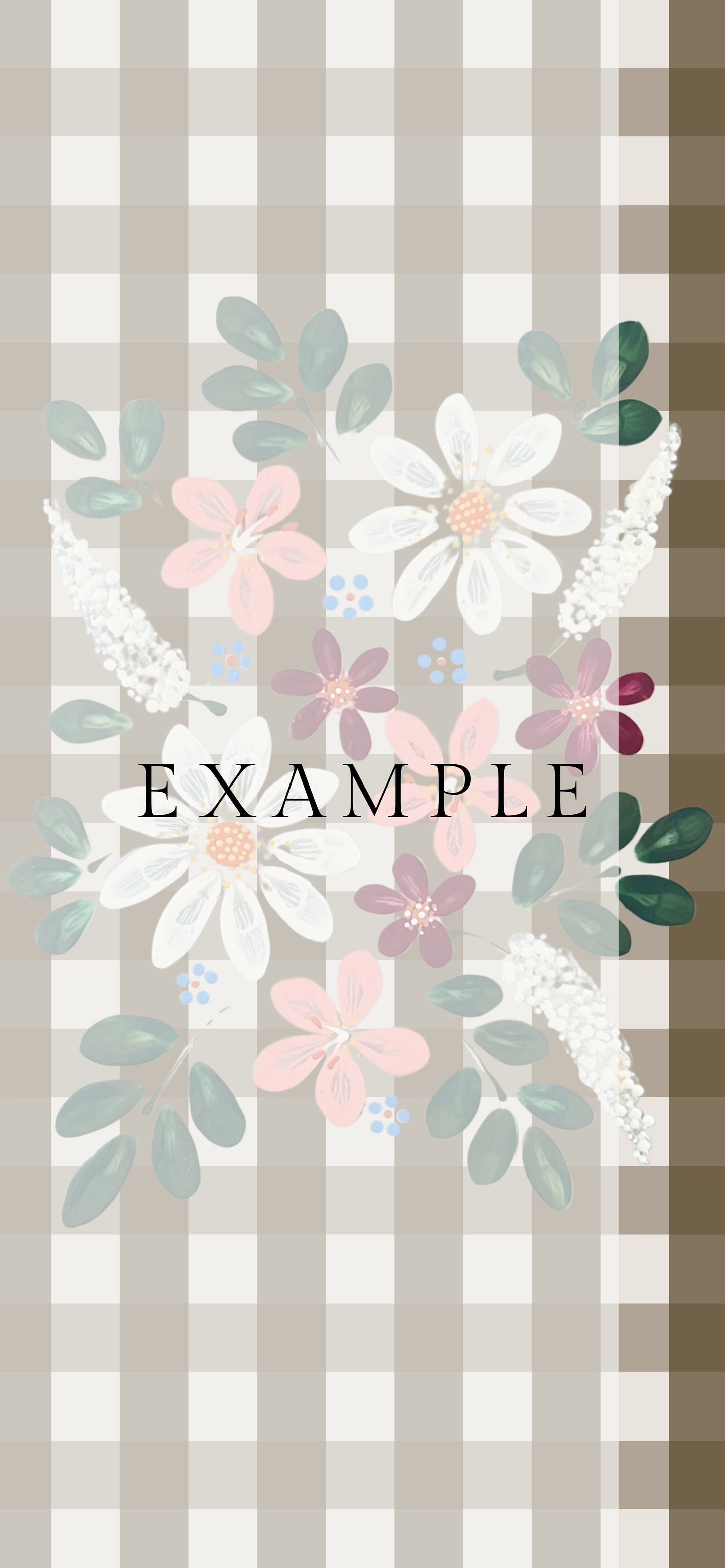 Phone Wallpaper Digital Download | Daisy Bunch/Gingham Chocolate