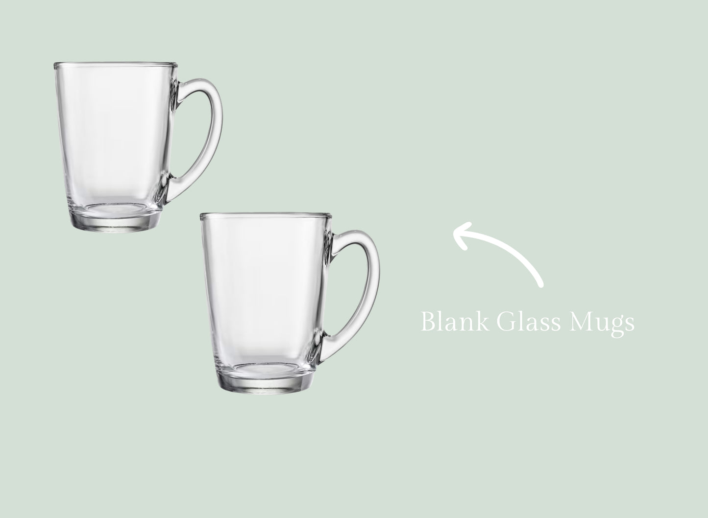Blank Glass Mugs (For Paint 'n' Tools Kit) 9 pieces