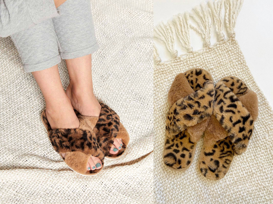 Skylar Fluffy Slippers - Leopard Multi