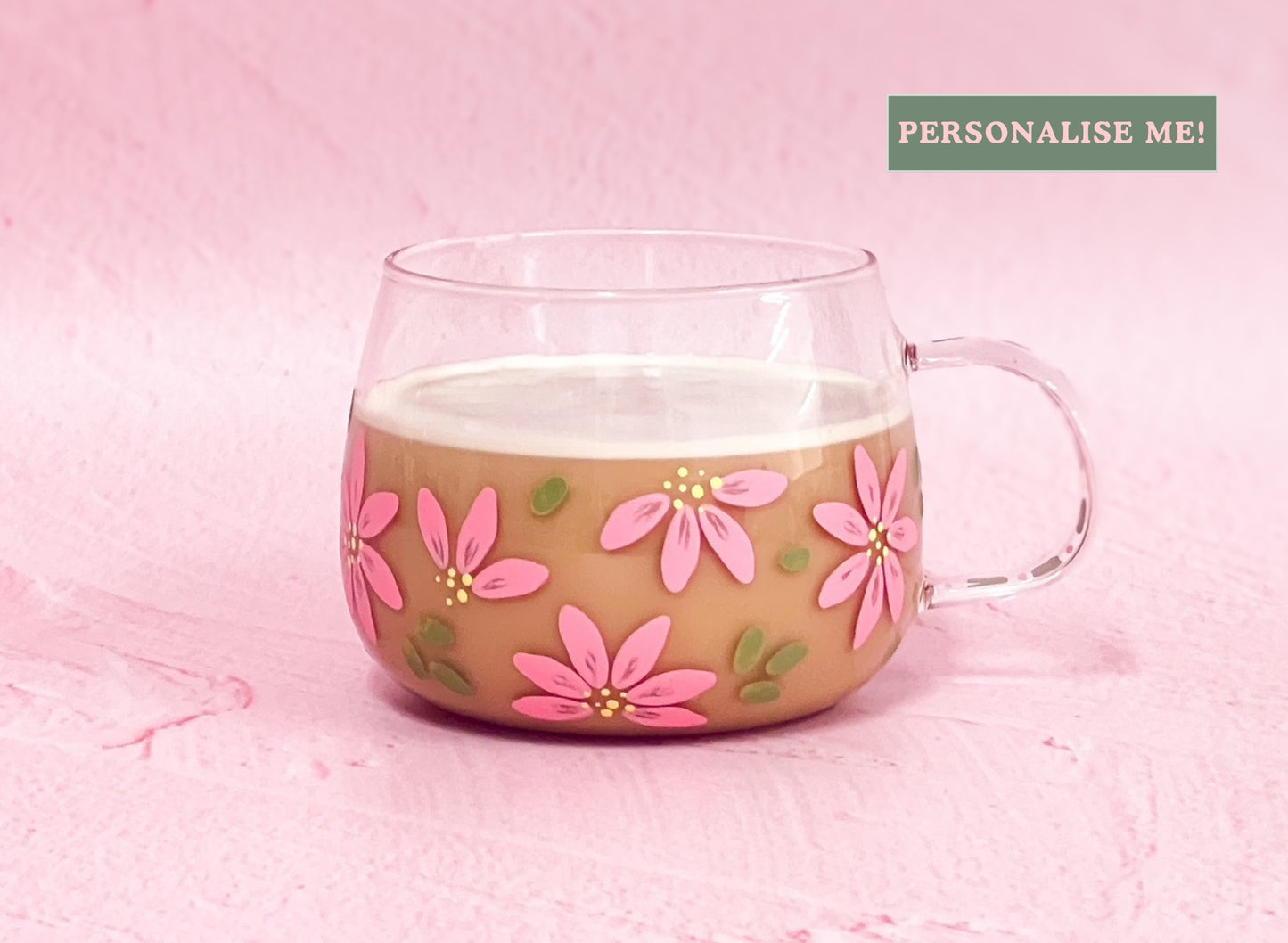 Hand-painted Hug Mug - Blossom Blush | Personalise Me!