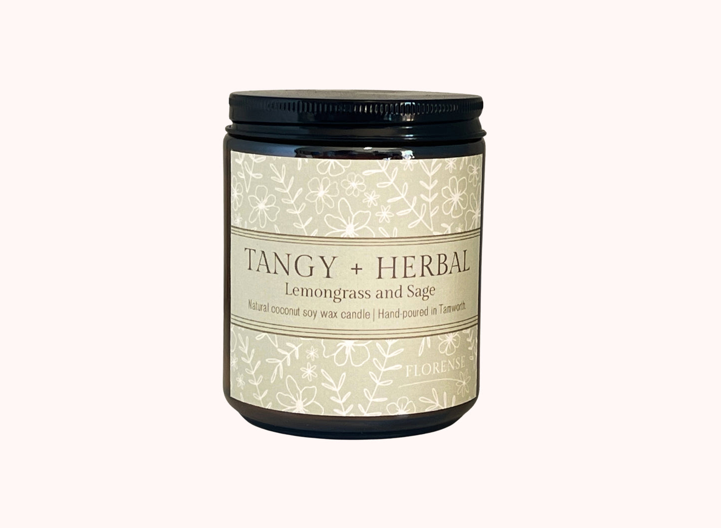 Amber Candle | Fruity + Herbal - Lemongrass and Sage