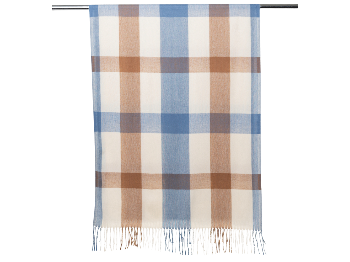 Plaid Scarf - Brown & Blue