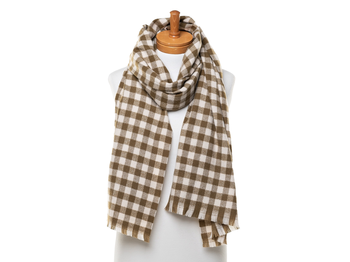 Gingham Scarf - Dark Olive